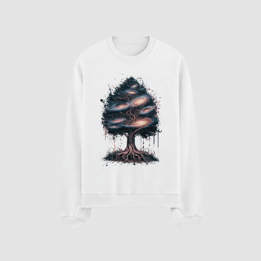 Sweatshirt Oversize Premium Erkek Beyaz